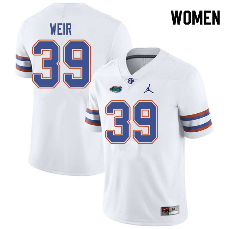Jordan Brand Women #39 Michael Weir Florida Gators College Football Jerseys Sale-White - Click Image to Close